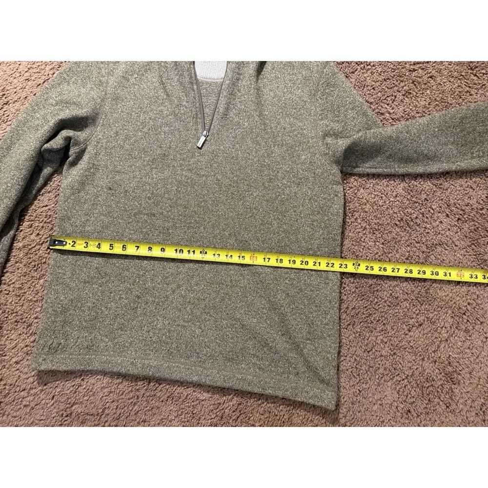 Van Heusen Gray Knit 1/4 Zip Mock Neck Pullover Sweater Men's Long Sleeve Size L